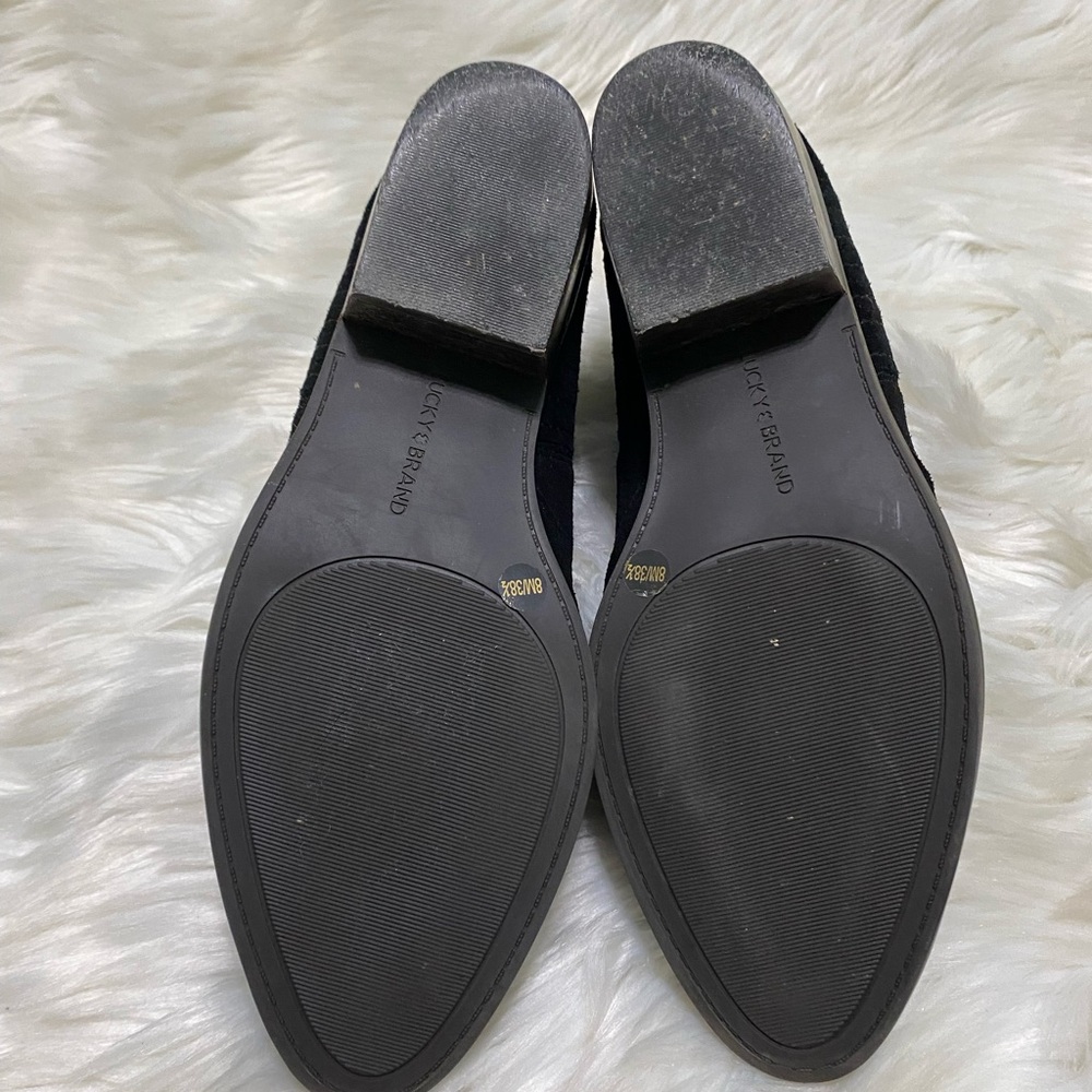 Lucky Brand Women's Folley Black Suede Ankle Booties Sz 8 - Picture 5 of 7